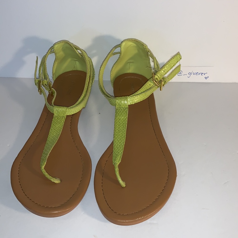 8 Neon Yellow Express Double Strap Python Embossed - image 4